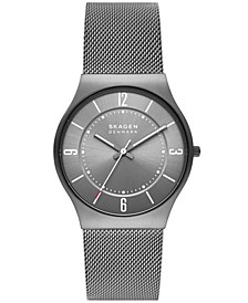 Men's Grenen in Gray Plated Stainless Steel Mesh Bracelet Watch, 37mm