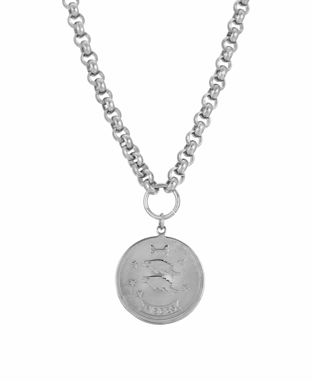2028 Women's Round Pisces Pendant Necklace In Silver-tone