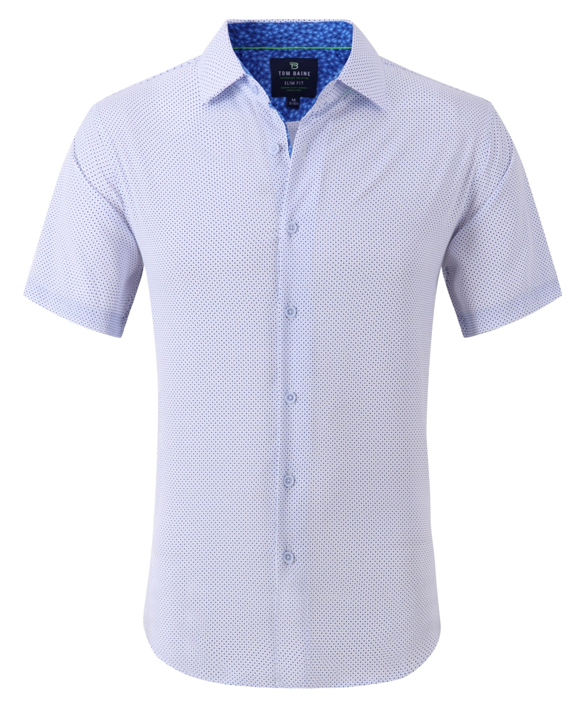 Men's Slim Fit Short Sleeve Performance Button Down Dress Shirt - White