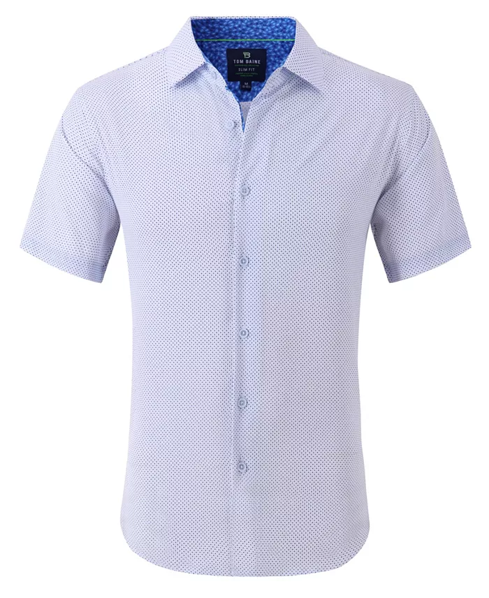 Men's Slim Fit Short Sleeve Performance Button Down Dress Shirt