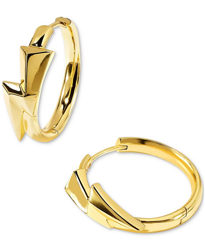 Lightning bolt hoop earrings gold Clearance