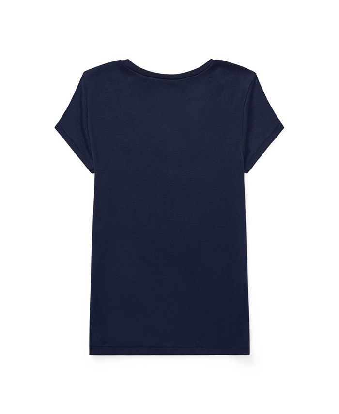 Polo Ralph Lauren Big Girls Cotton Jersey V-Neck T-shirt - Macy's