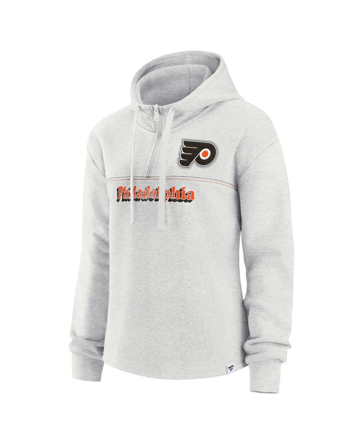 Fanatics Branded Ash Philadelphia Flyers True Classics Legacy Quarter-zip Hoodie In Ash