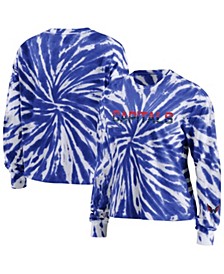 Women's Navy Washington Capitals Tie-Dye Long Sleeve T-shirt