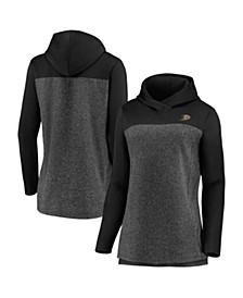 Women's Branded Heathered Charcoal and Black Anaheim Ducks Chiller Fleece Pullover Hoodie