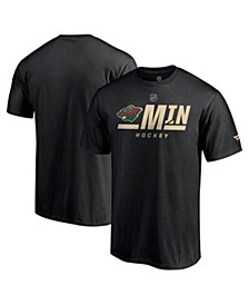 Men's Branded Black Minnesota Wild Authentic Pro Core Secondary Logo T-shirt