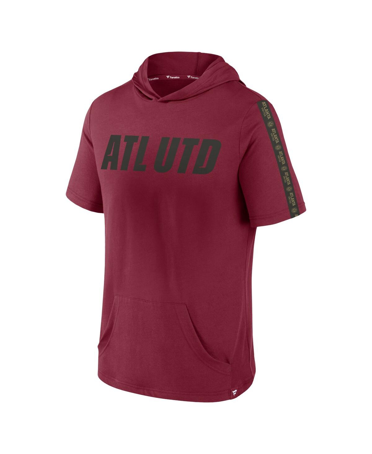 Shop Fanatics Men's  Red Atlanta United Fc Definitive Victory Short-sleeved Pullover Hoodie