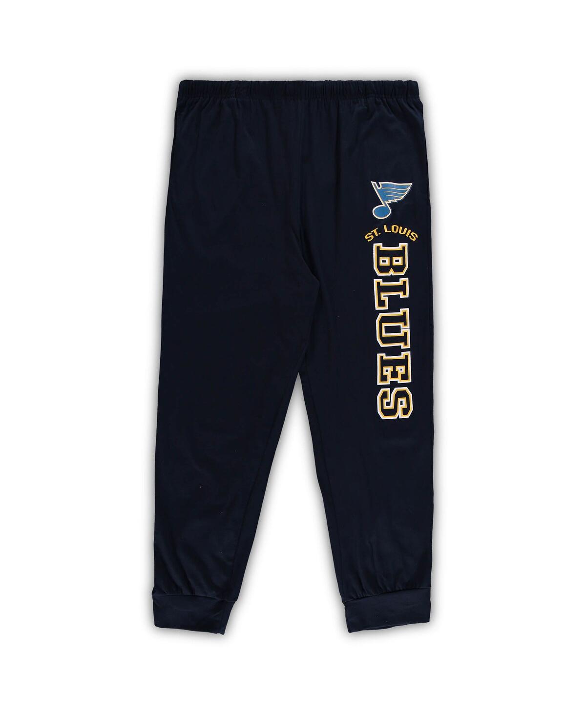 Concepts Sport Men's  Navy St. Louis Blues Big And Tall Pullover Hoodie And Joggers Sleep Set In Navy