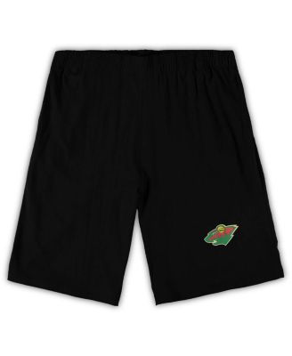 Men's Black, Heathered Charcoal Minnesota Wild Big and Tall T-shirt and Shorts Sleep Set