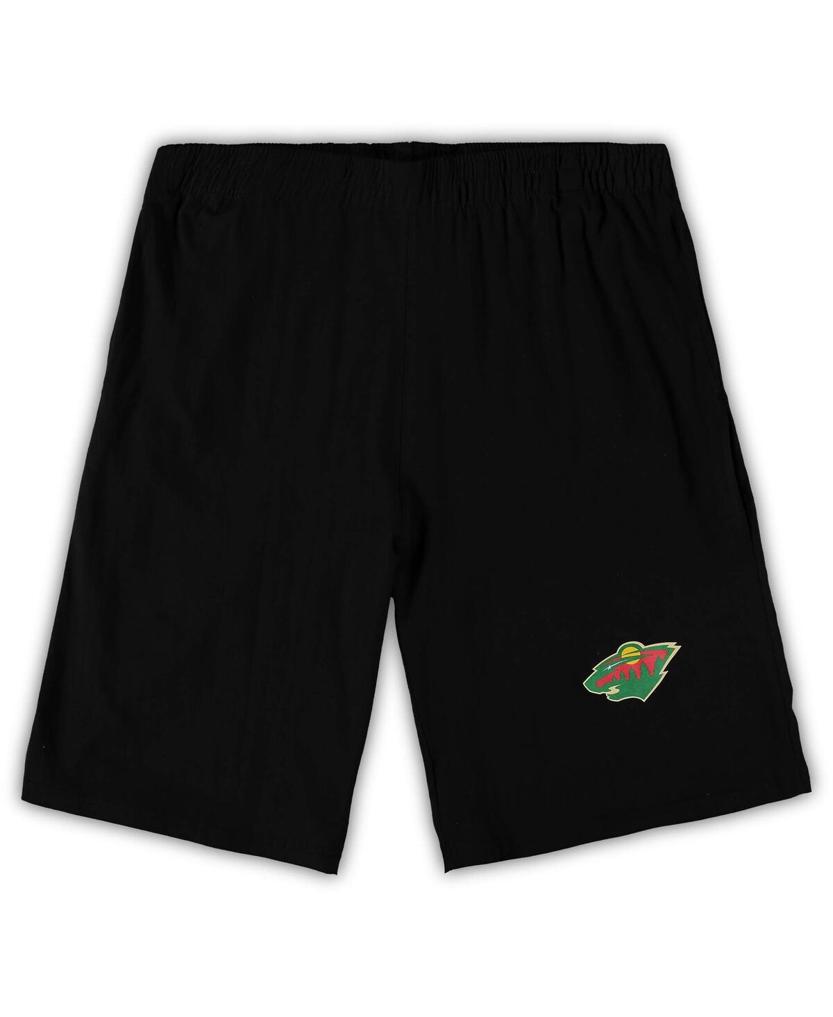 Concepts Sport Men's  Black, Heathered Charcoal Minnesota Wild Big And Tall T-shirt And Shorts Sleep In Black,heathered Charcoal