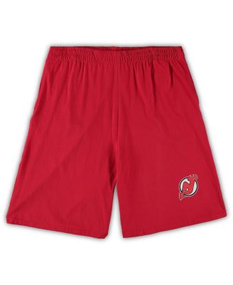 Men's Red, Heathered Charcoal New Jersey Devils Big and Tall T-shirt and Shorts Sleep Set