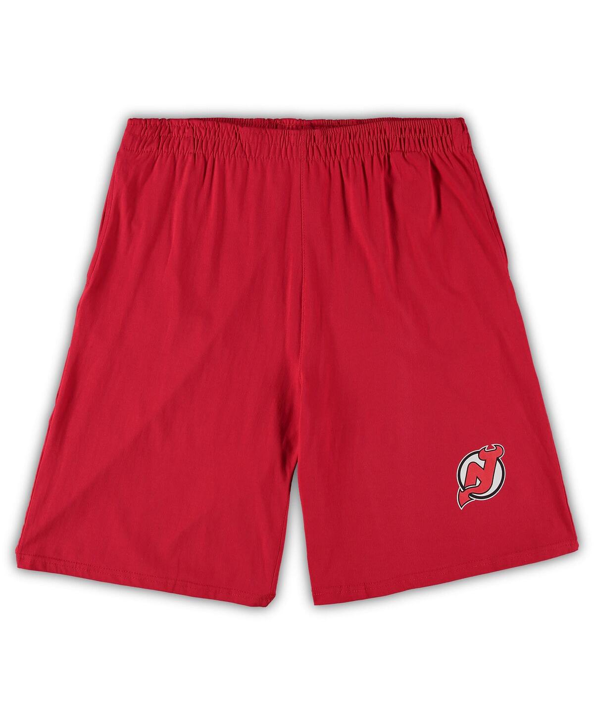 Concepts Sport Men's  Red, Heathered Charcoal New Jersey Devils Big And Tall T-shirt And Shorts Sleep In Red,heathered Charcoal