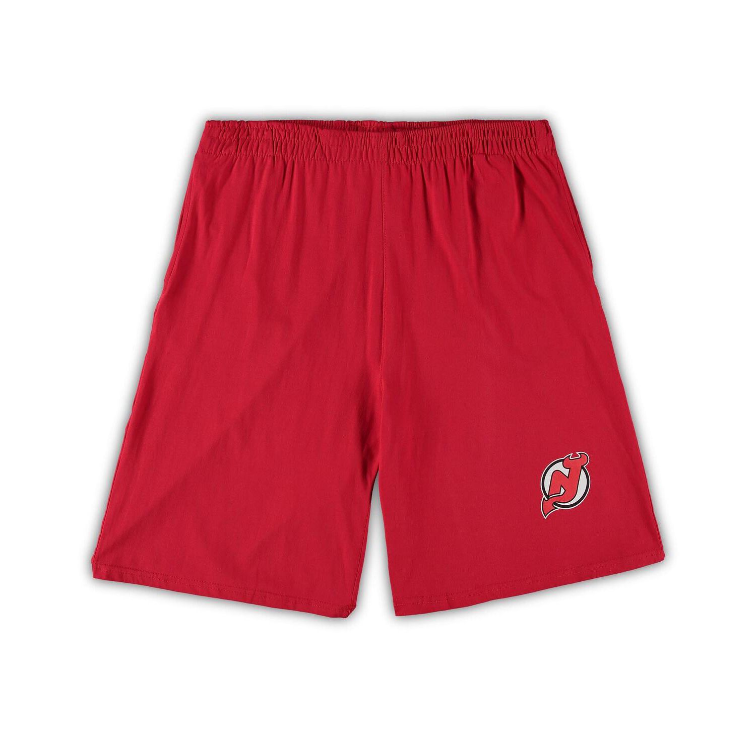 Men's Red, Heathered Charcoal New Jersey Devils Big and Tall T-shirt and Shorts Sleep Set