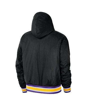 Men's Nike Black/Blue Los Angeles Lakers 2021/22 City Edition Courtside Hooded Full-Zip Bomber Jacket Size: Small