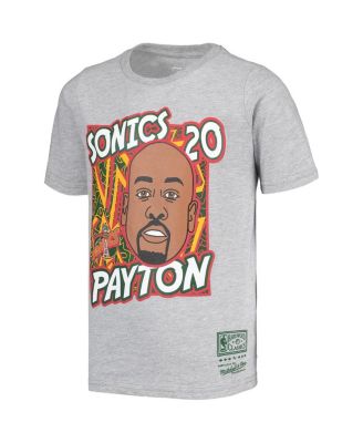 Big Boys Gary Payton Gray Seattle SuperSonics Hardwood Classics King of the Court Player T-shirt