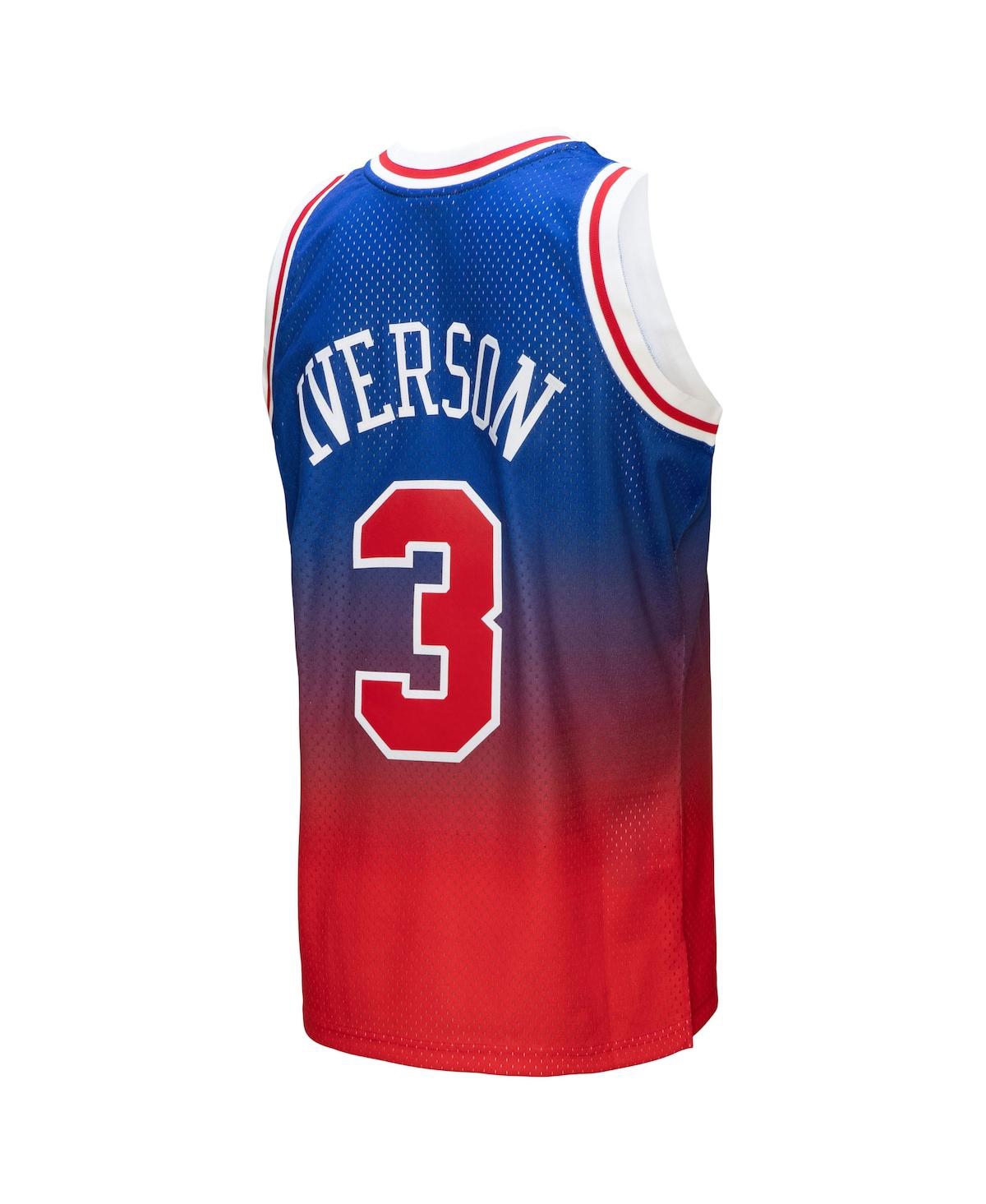 Men's Mitchell & Ness Allen Iverson Royal Philadelphia 76ers 1996/97 Hardwood Classics Fadeaway Swingman Player Jersey - Royal