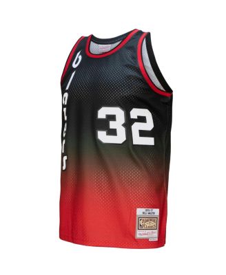 Men's Bill Walton Red, Black Portland Trail Blazers 1976/77 Hardwood Classics Fadeaway Swingman Player Jersey