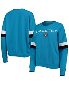 Women's by New Era Blue Charlotte FC Pullover Sweatshirt