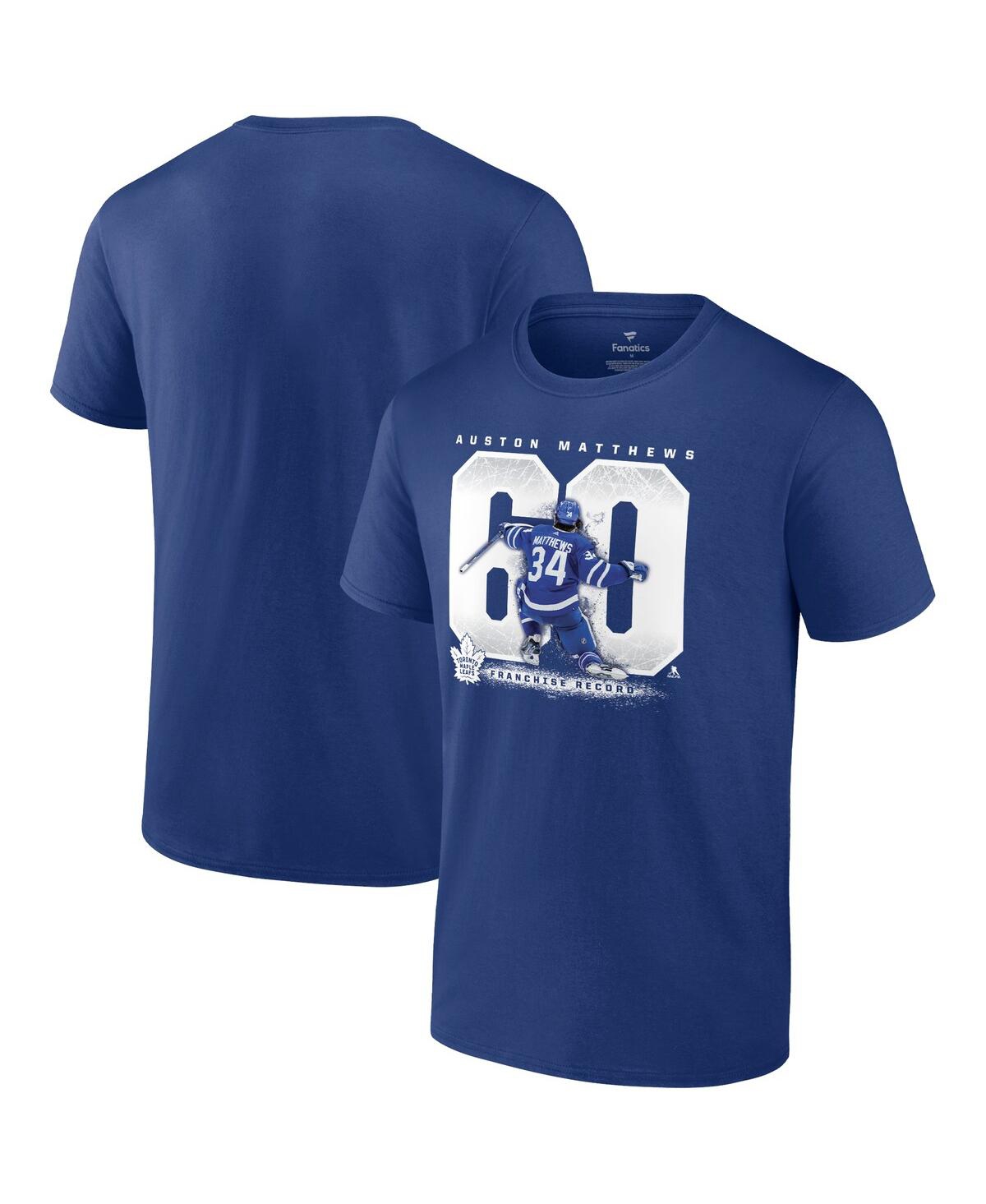 Fanatics Branded Auston Matthews Blue Toronto Maple Leafs Big & Tall Goal Record T-shirt In Blue