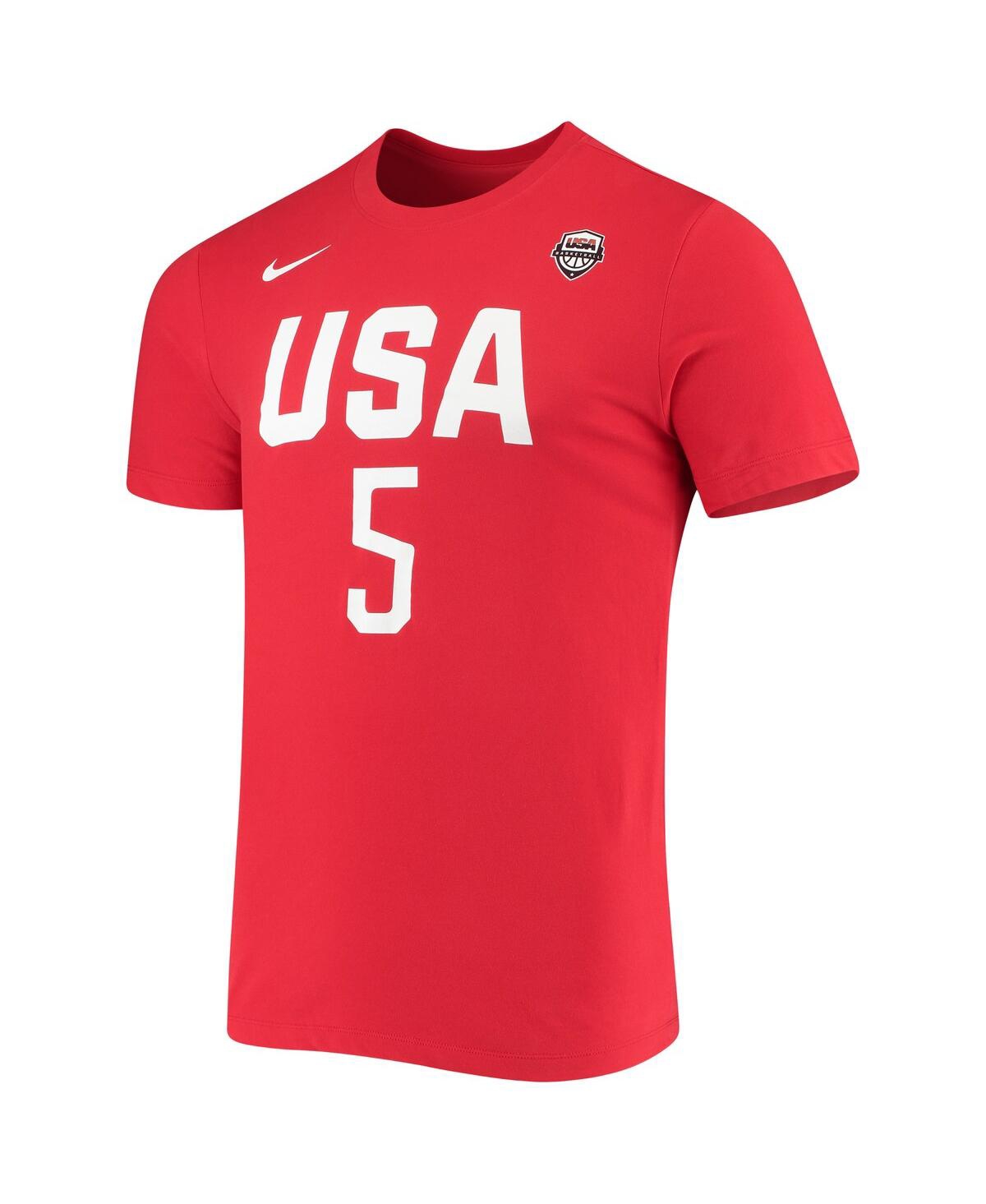 Shop Nike Women's  Seimone Augustus Usa Basketball Red Name And Number Performance T-shirt