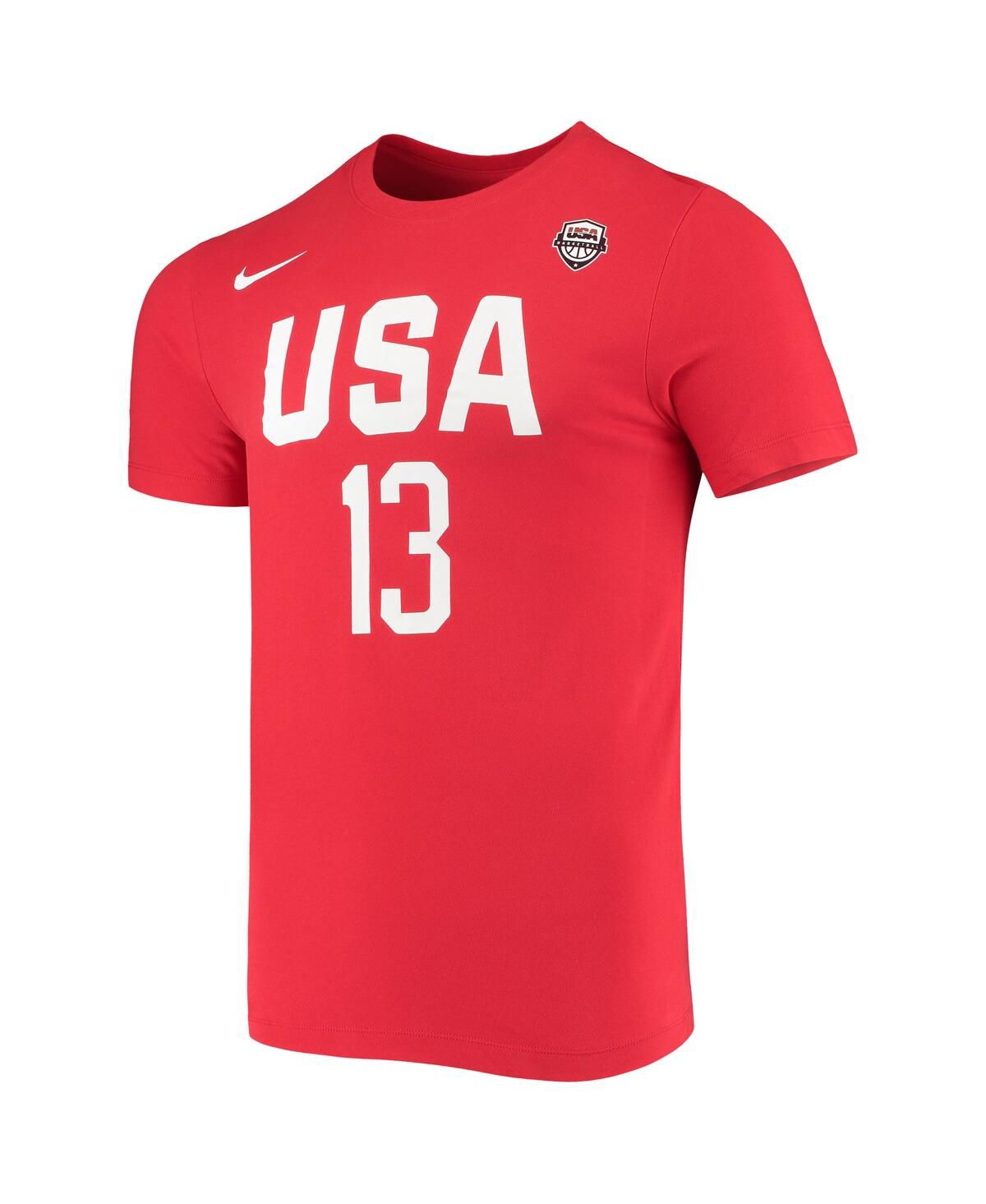 Shop Nike Women's  Sylvia Fowles Usa Basketball Red Name And Number Performance T-shirt
