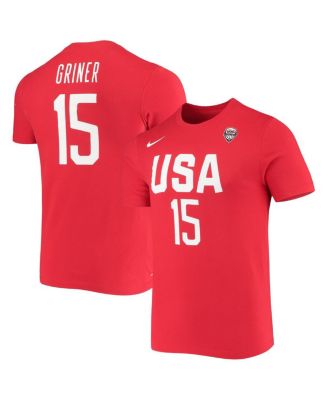 Women's Brittney Griner USA Basketball Red Name and Number Performance T-shirt