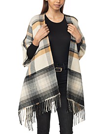 Reversible Multi-Plaid Topper Wrap, Created for Macy's 