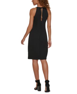 calvin klein halter sheath dress Calvin Klein Womens Embellished Knee-Length Halter Dress