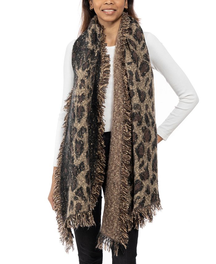 Stouge Leopard Print Scarf Large Blanket Scarves Warm Shawl Wraps for Women 