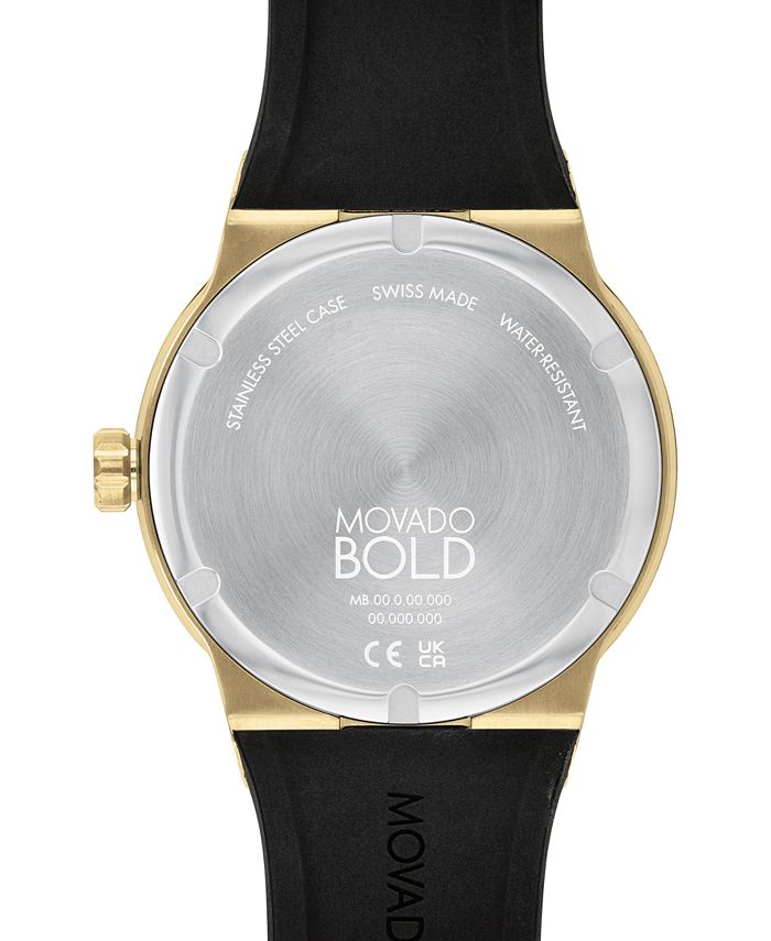 Movado - Men's Swiss Bold Black Silicone Strap Watch 42mm
