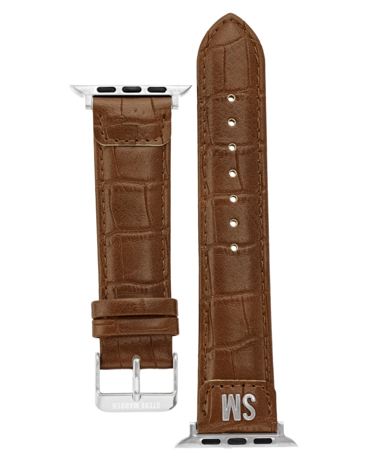 Women's Honey Brown Crocograin Faux Leather Band Compatible with 42/44/45/Ultra/Ultra 2 Apple Watch - Honey Brown