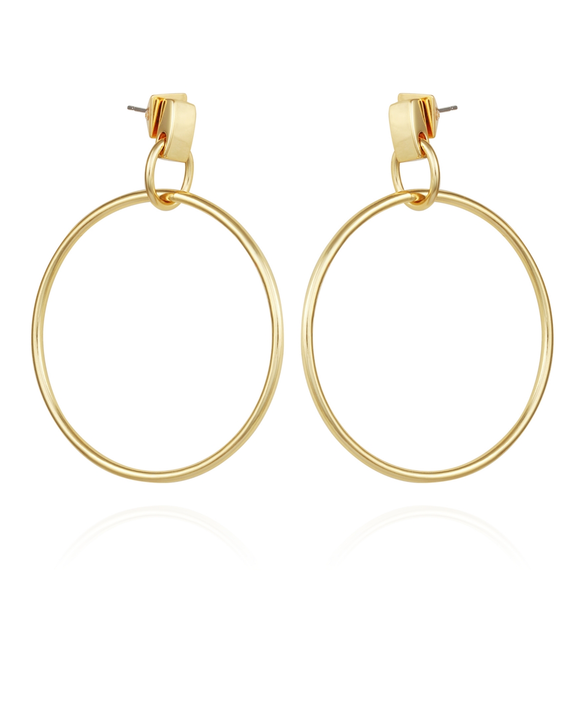 Shop Vince Camuto Gold-tone Hoop Drop Earrings