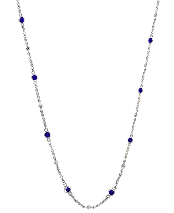 EFFY Collection EFFY® Sapphire & Diamond Collar Necklace in Sterling ...