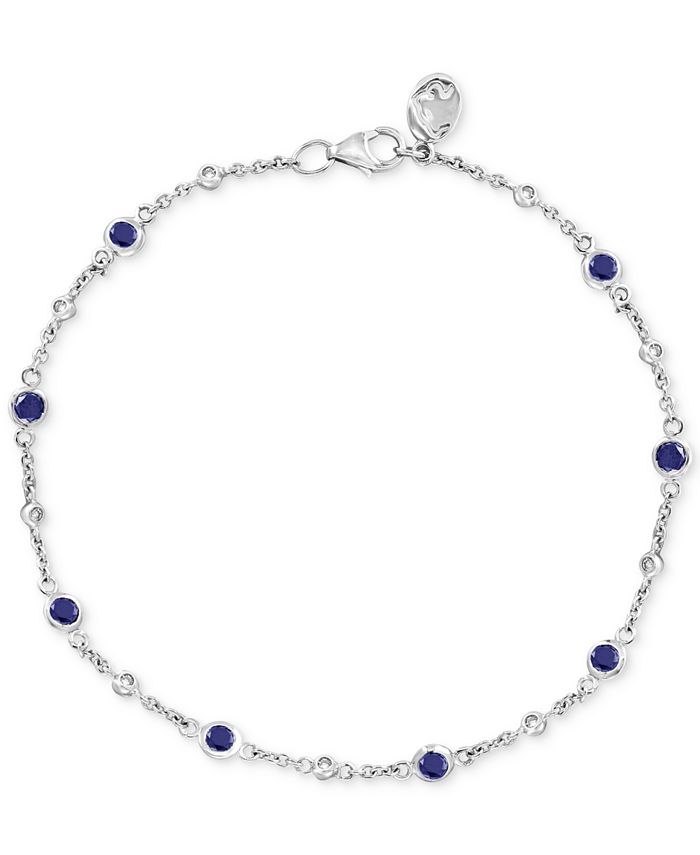 EFFY Collection EFFY® Sapphire & Diamond Link Bracelet in Sterling ...