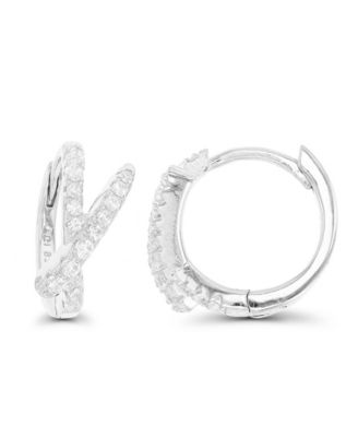 Overlapped Hoop Earrings in 14K Gold Plated or Sterling Silver 