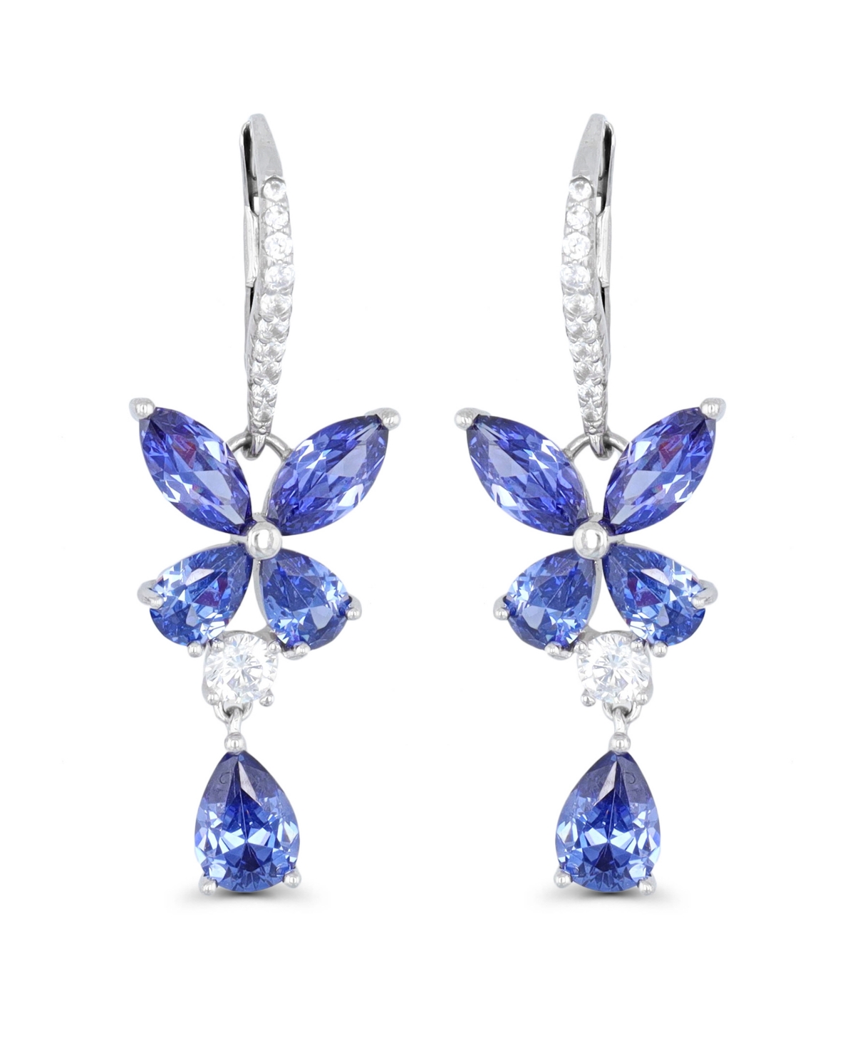 Dangling Earrings in Sterling Silver with Tanzanite