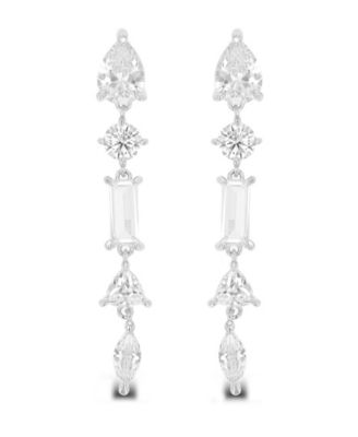 Multi Shape Dangling Earrings in Sterling Silver