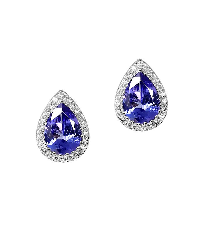 Macy s Tanzanite 1 1 3 ct. tw. Diamond 1 8 ct.tw. Pear Stud