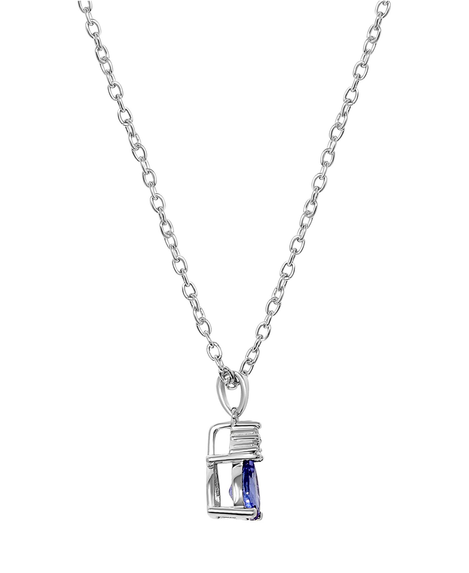 Tanzanite (5/8 ct. tw.) & Diamond Accent 18" Pendant Necklace in Sterling Silver