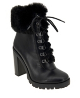 BCBGeneration Women's Pelica Faux Fur Trimmed Bootie - Black