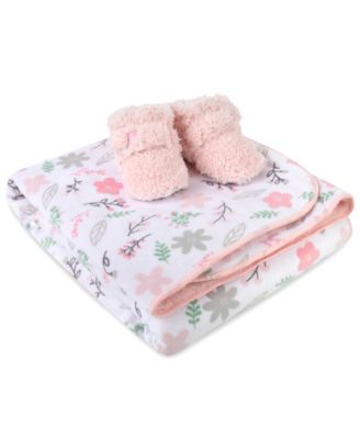 Fisher Price Baby Boys Blanket and Booties, 2 Piece Set