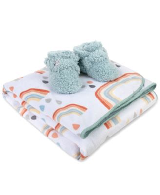 Fisher Price Baby Boys Blanket and Booties, 2 Piece Set