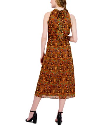 julia jordan Women's Printed Mock-Neck Midi Dress - Macy's