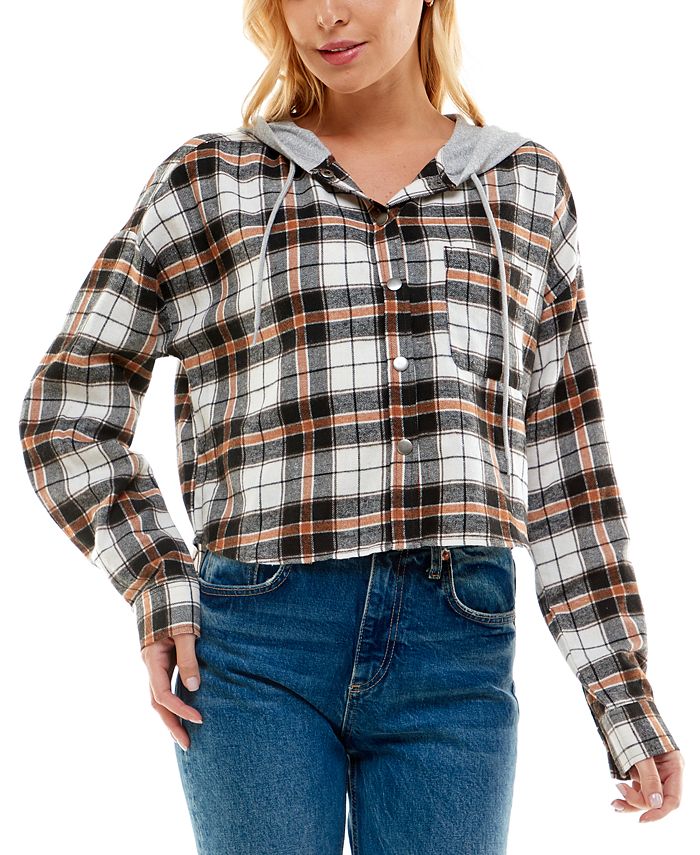 Juniors deals hooded flannel