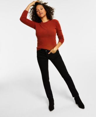 Charter Club Womens 100 Cashmere Sweater Straight Leg Jeans Created For Macys