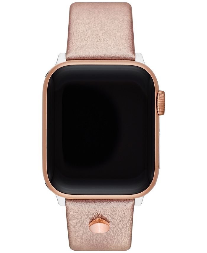 kate spade new york Women's Interchangeable Champagne Leather Apple Watch  Strap 38mm/40mm & Reviews - All Fashion Jewelry - Jewelry & Watches - Macy's