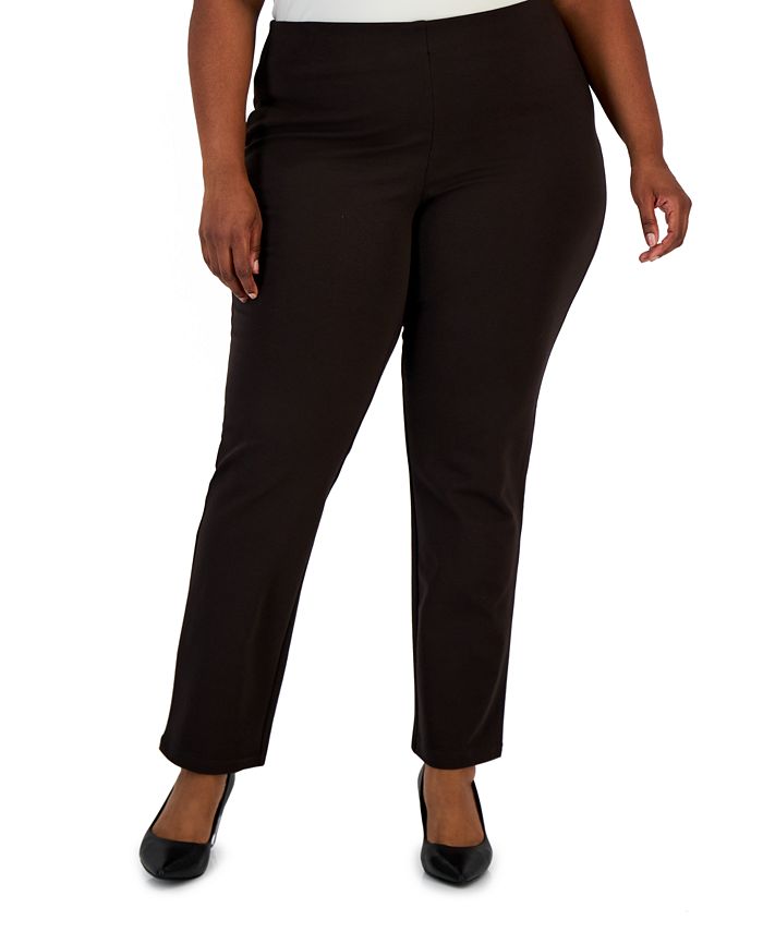 JM Collection Plus Size Pont Knit Pull On Pants Created for