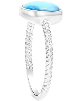 Larimar Oval Ring in Sterling Silver
