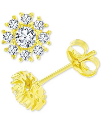 Macy's - Cubic Zirconia Snowflake Cluster Stud Earrings in 14k Gold-Plated Sterling Silver