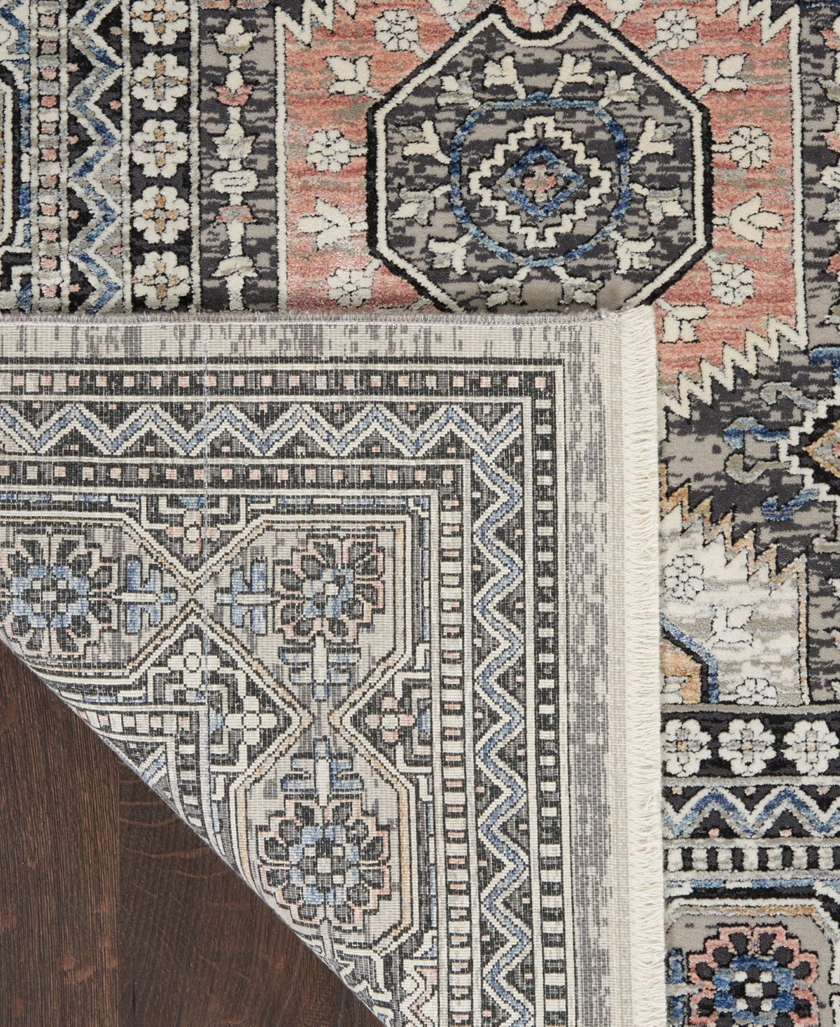 Nourison Home Starry Nights Stn09 5'3" X 7'3" Area Rug In Gray,navy